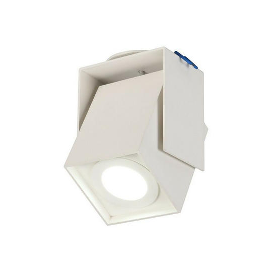 Adjustable Square Spotlight, 1 Light GU10, Sand White, Cut Out: 62mm - Luminosa Lighting