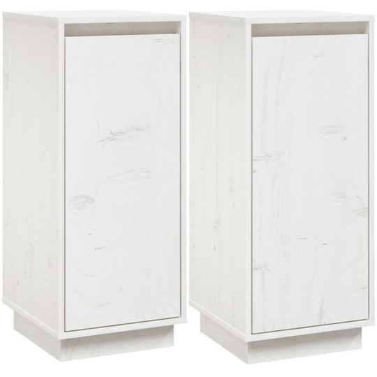 Sideboards 2 pcs White 31.5x34x75 cm Solid Wood Pine Vidaxl White