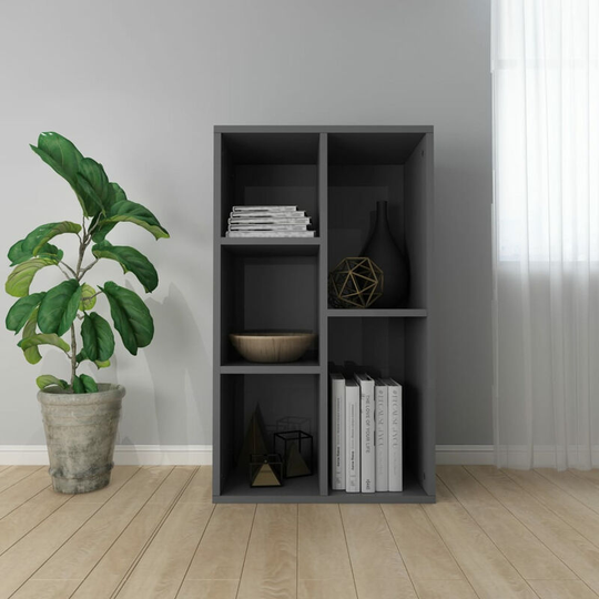 Asupermall - Book Cabinet/Sideboard High Gloss Grey 50x25x80 cm Chipboard