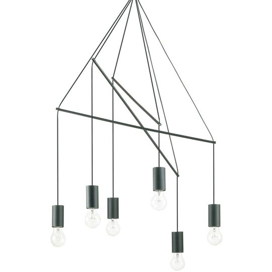Ideal Lux Pop - 6 Light Cluster Ceiling Pendant Black