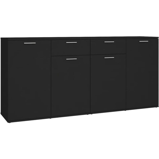 Sideboard Black 160x36x75 cm Engineered Wood Vidaxl Black