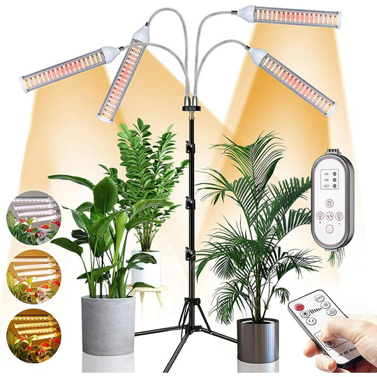 Horticultural LED Light with Tripod, 280 LED Full Spectrum Plant Grow Light,LED Grow and Flower Grow Light with Timing, 4 Modes, 9 Dimmable Levels