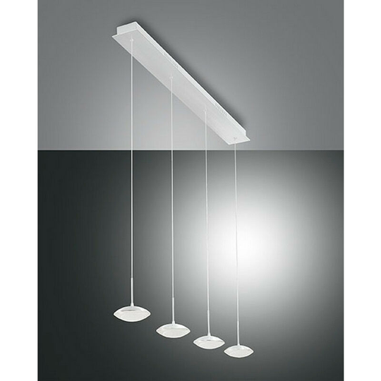 Fabas Luce Hale led Straight Bar Pendant Ceiling Light White Glass