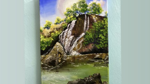 Acrylic landscape painting, complete beginner guide