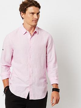 Superdry Studios Linen Shirt, Purple, Size 2Xl, Men