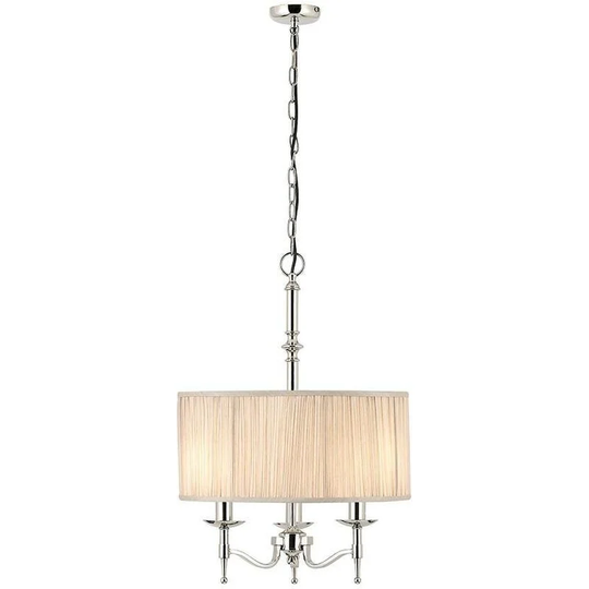 Interiors Stanford Nickel - 3 Light Multi Arm Ceiling Pendant Chandelier Polished Nickel, E14