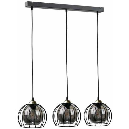 Keter Solo Bar Pendant Ceiling Light Black, 60cm, 3x E27