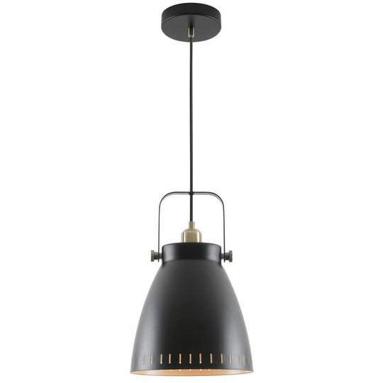 Large Ceiling Dome Pendant, 1 x E27, Matt Black, Antique Brass, Khaki - Luminosa Lighting