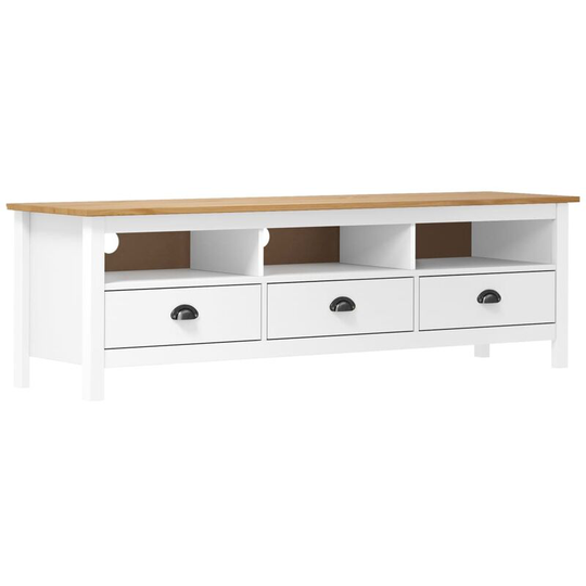 Tv Cabinet Hill Range White 158x40x47 cm Solid Pine Wood Vidaxl White