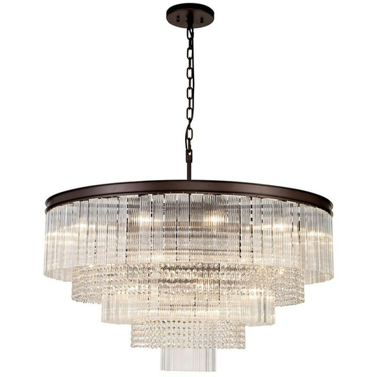 Luminosa Lighting - Luminosa Large 3 Tier Round Pendant, 27 Light E14, Brown Oxide, Item Weight: 28.6kg