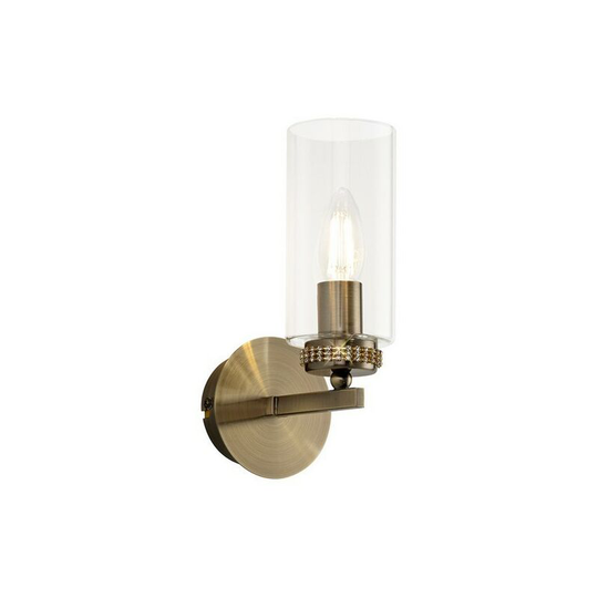 Wall Lamp Switched, 1 x E14, Antique Brass - Luminosa Lighting