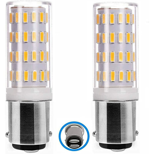 Aougo - 5W 12V-24V Ba15d led Bulb, Double Contact Bayonet Bulb, 50W Equivalent 3000K Warm White, for Lighting Low Voltage Equipment, Pack of 2