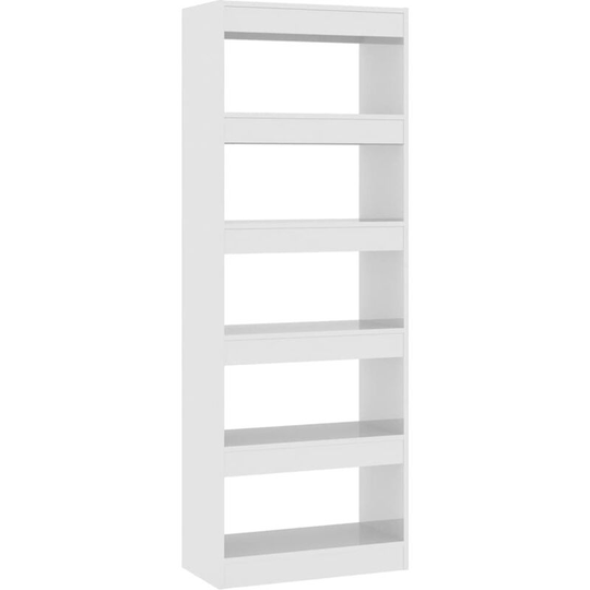 Vidaxl - Book Cabinet/Room Divider High Gloss White 60x30x166 cm Engineered Wood White