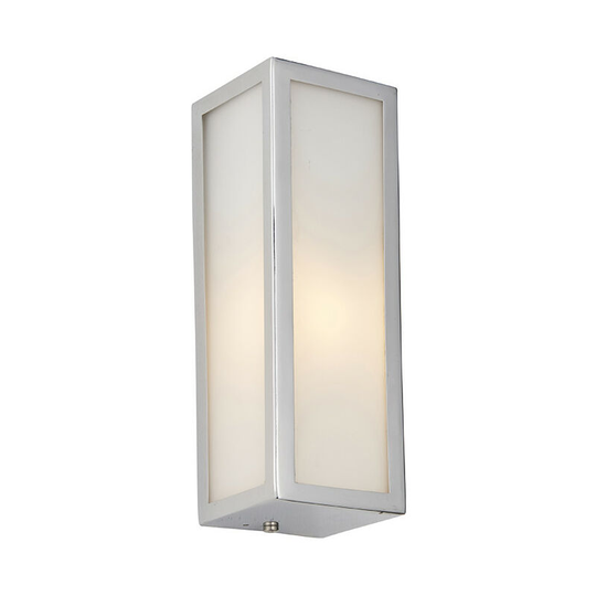 Endon Collection Lighting - Endon Newham Outdoor Contemporary Wall Light Chrome, Frosted Glass
