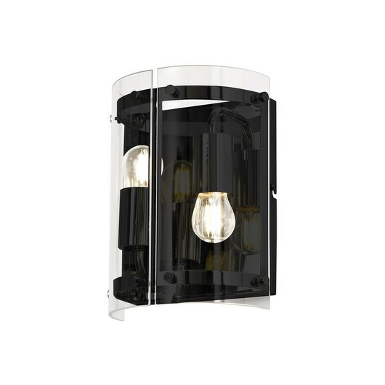 Wall Light, 2 Light E27, Matt Black - Luminosa Lighting