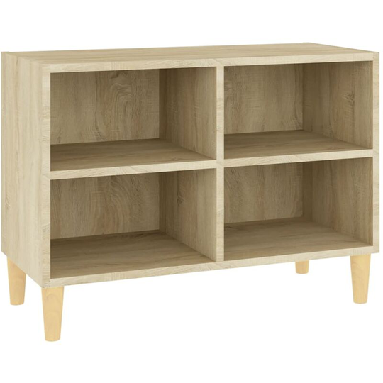 Tv Cabinet with Solid Wood Legs Sonoma Oak 69.5x30x50 cm Vidaxl Brown