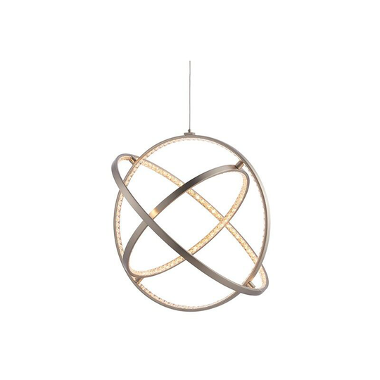 Endon Collection Lighting - Endon Lighting Eternity - Integrated led Pendant Matt Nickel Plate & Crystal (K5) Detail Dimmable IP20