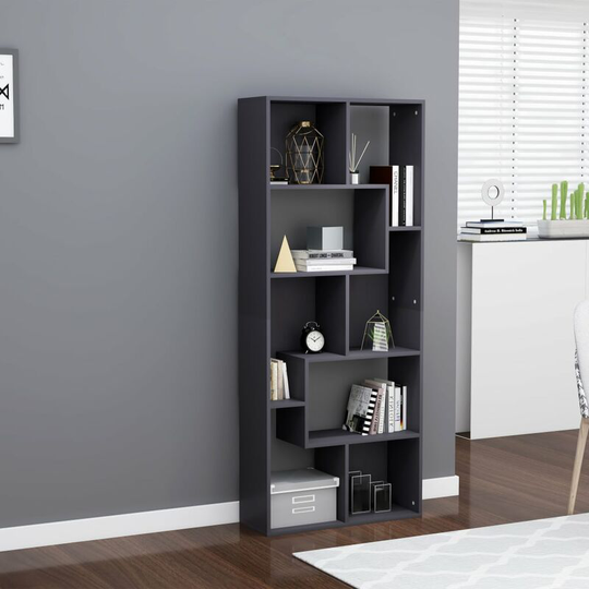 Topdeal - Book Cabinet Grey 67x24x161 cm Chipboard FF801879_UK