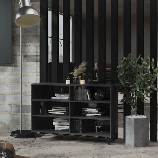 Sideboard High Gloss Grey 103.5x35x70 cm Chipboard