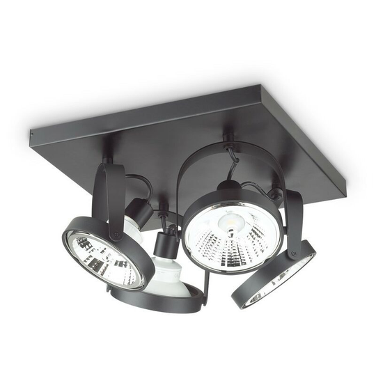Ideal Lux glim - Indoor 4 Lights Ceiling Spotlight Lamp Black, GU10