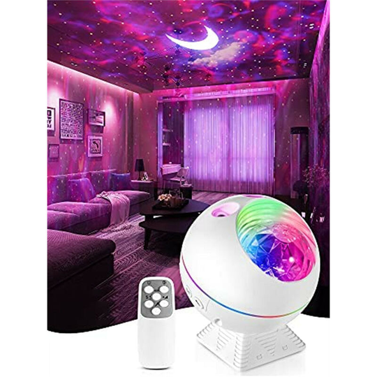 Starry Sky Projector, led Night Light for Kids, Galaxy Ocean Light Projector Adjustable Brightness/Remote Control/Voice Control Timer Baby Room