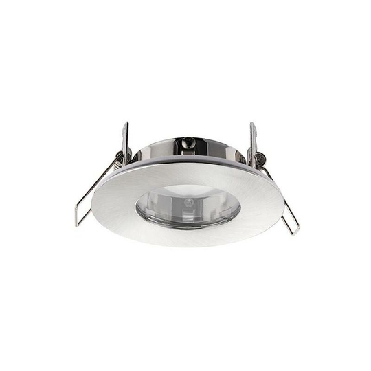 Saxby Speculo - led Fire Rated 1 Light Bathroom Recessed Light Brushed Chrome Plate, Glass IP65