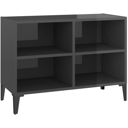 Tv Cabinet with Metal Legs High Gloss Grey 69.5x30x50 cm Vidaxl Grey