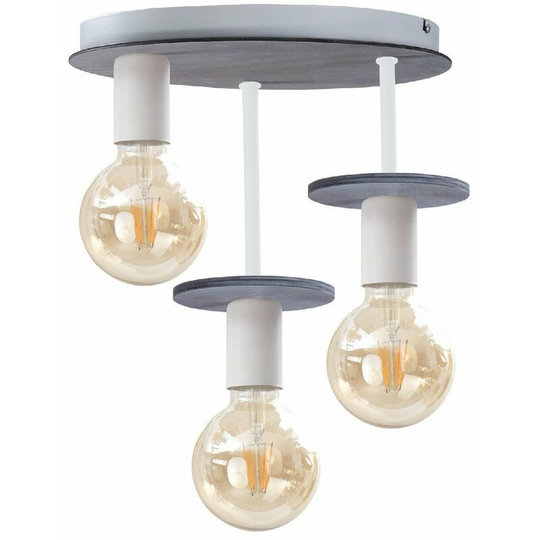 Keter Saturn Multi Arm Semi Flush Ceiling Light Grey, 30cm, 3x E27