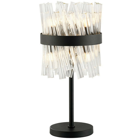 Luminosa Lysander 6 Light G9, Table Lamp, Satin Black, Clear