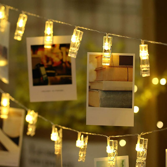 Photo Fairy Lights, Bedroom Fairy Lights 3M 20 LED Photo Fairy Lights Battery Powered Photo Wall Hanging Light with 20 Photo Clips Home Decor for