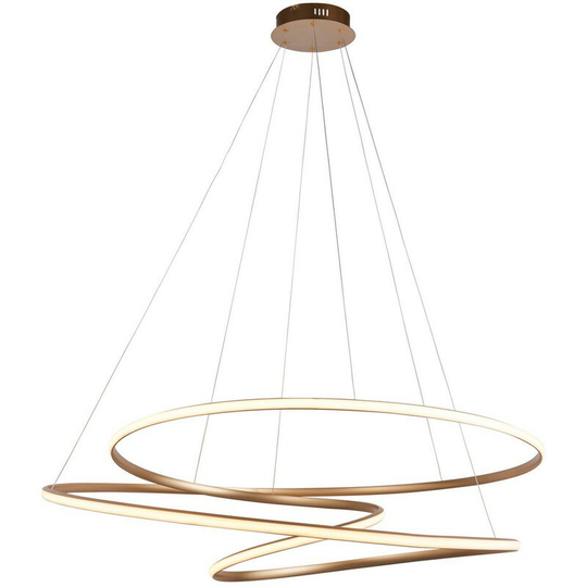 Merano Imola Pendant Ceiling Light Satin Gold Paint & White Silicone