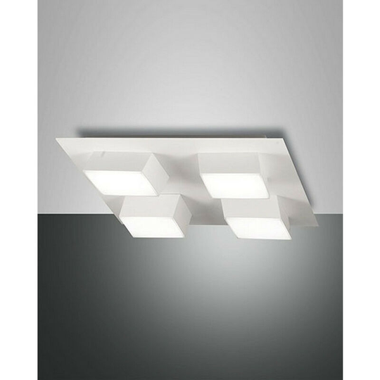 Fabas Luce Lucas Integrated led Semi Flush Light White Glass