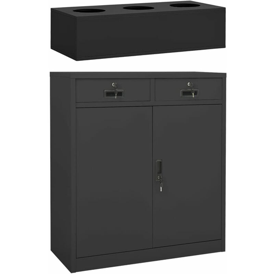 Vidaxl - Office Cabinet with Planter Box Anthracite 90x40x125 cm Steel Anthracite