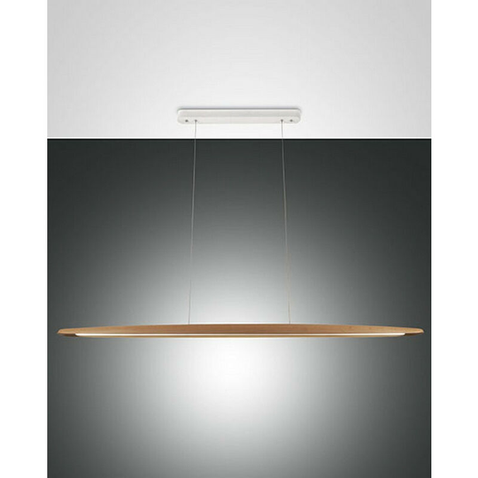 Fabas Luce Ribot LED Integrated Pendant Ceiling Light Light Oak Glass