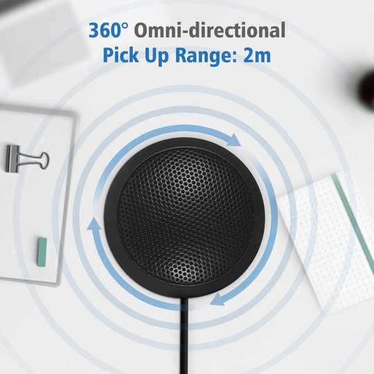Asupermall - Desktop Omni-directional Microphone with 3.5mm Jack for Desktop Computer Recorder Pen Portable High Sensitivity Mic Cable Length 2m for