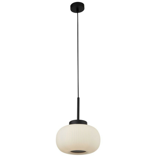 Searchlight Lumina 1 Light Ceiling Pendant With Frosted Ribbed Glass