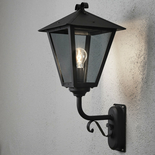 Konstsmide Benu Outdoor Classic Lantern Wall Light Up Black IP23