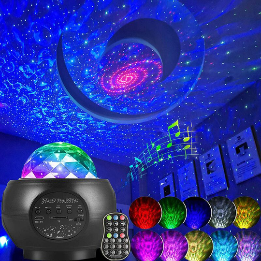 Starry Sky Projector, LED Starlight Projector with Color Changing Music Player & Bluetooth & Timer, Remote Controlled Night Lights for Kids Adults,