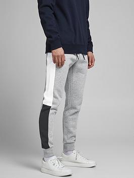Jack & Jones Skinny Fit Colour Block Joggers - Light Grey, Light Grey Melange, Size Xl, Men