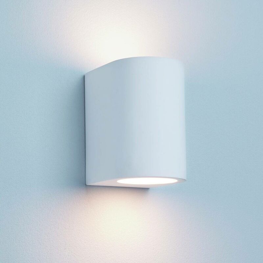 Searchlight Gypsum - 1 Light Up & Down Wall Light Paintable White Plaster, G9