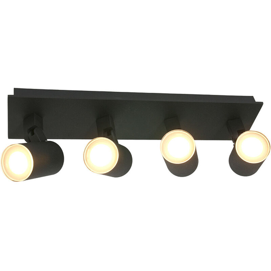Sienna Points Noirs Straight Bar Pendant Ceiling Light Matt Black IP44