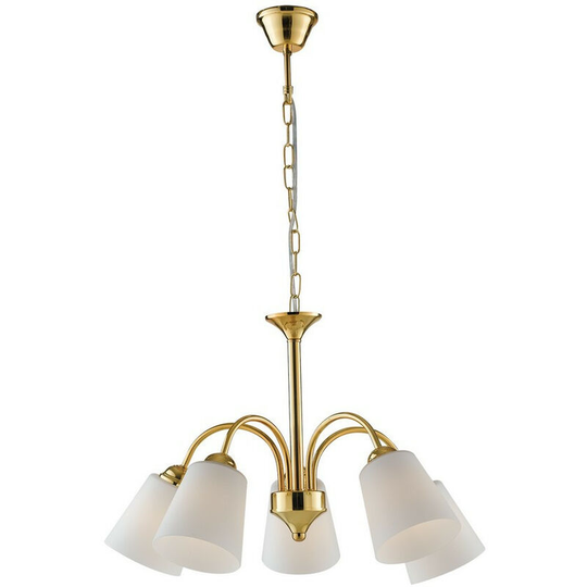 Fan Europe 5 Light Multi Arm Pendant Ceiling Light Gold 14cm