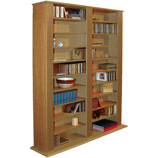 Watsons - genesis - Multimedia 1060 cd / 420 dvd Blu-ray Storage Shelves - Oak - Oak
