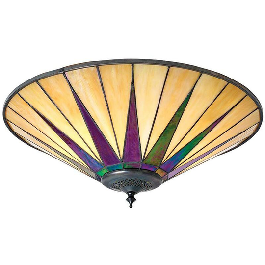 Ceiling light 2 bulbs Dark Star, glass and resin