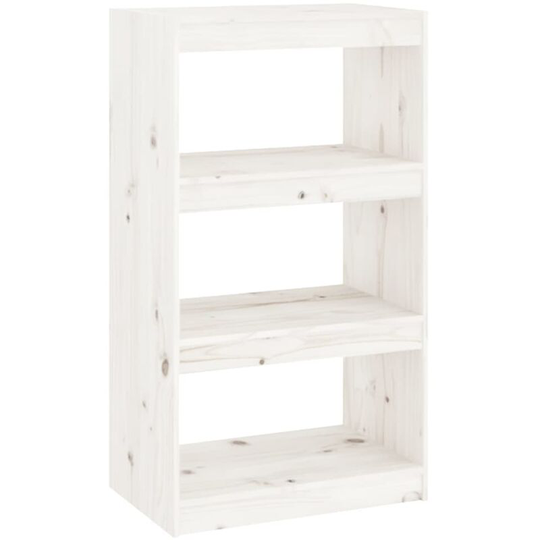 Book Cabinet/Room Divider White 60x30x103.5 cm Solid Wood Pine Vidaxl White