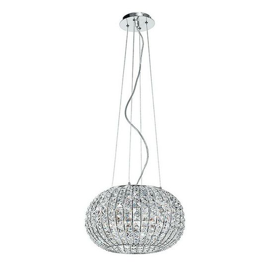 Fan Europe concert 5 Light Pendant Ceiling Light Chrome, K9 Crystals 45x28cm