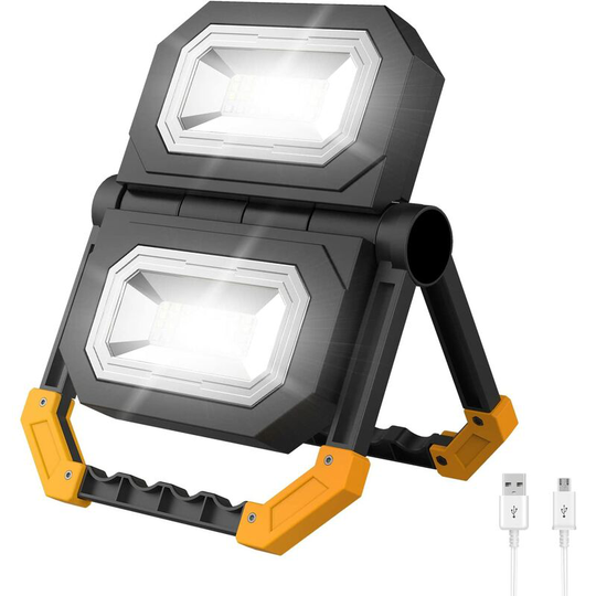 Aougo - Foldable led Work Light, usb Rechargeable Spotlights, 360 Rotation, 1450 Lumens, 5000mAh Power Bank, Waterproof Camping Light for Car Repair,