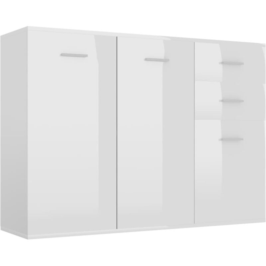 Sideboard High Gloss White 105x30x75 cm Engineered Wood Vidaxl White