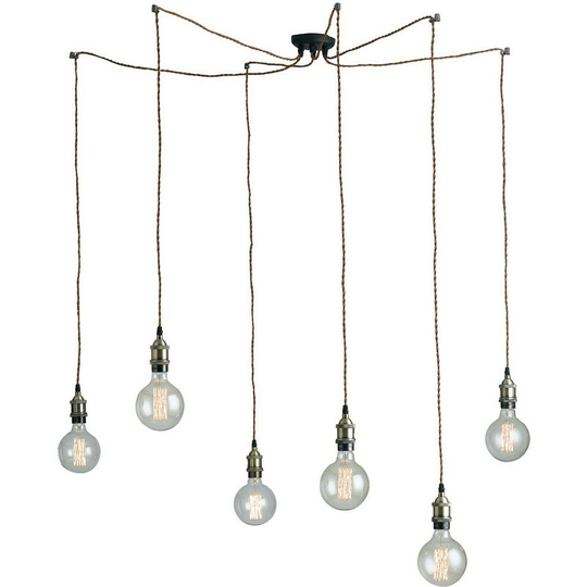 Fan Europe groove 6 Light Cluster Pendant Ceiling Light Copper 250cm