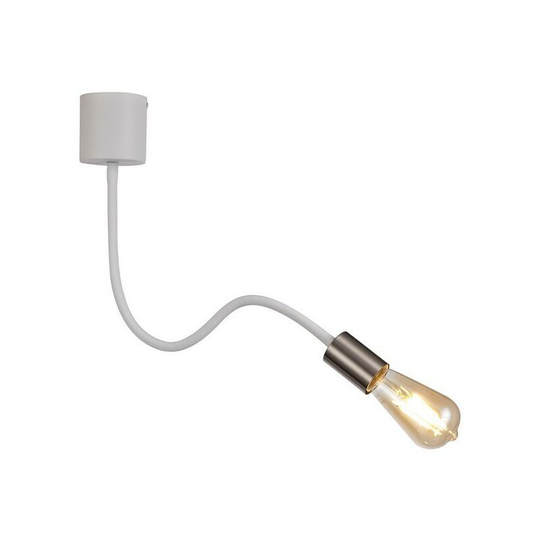 Flexible Semi Flush Ceiling 1 Light E27 Satin White, Satin Nickel - Luminosa Lighting
